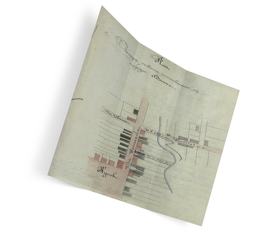 Marijampolės miesto pietinės dalies 1844 m. planas Paveikslėlis 1