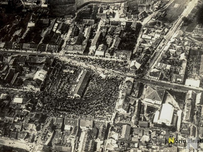 Marijampolės centro vaizdas iš paukščio skydžio, apie 1923 m ... Paveikslėlis 1